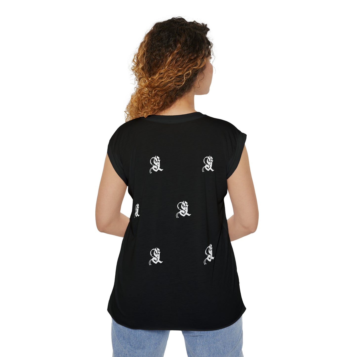 Women’s Flowy Rolled Cuffs Muscle Tee
