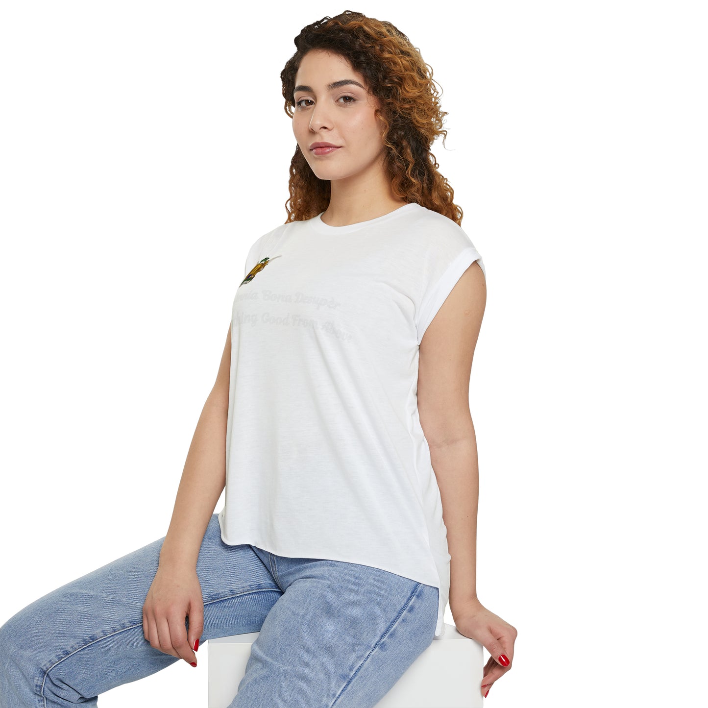 Women’s Flowy Rolled Cuffs Muscle Tee