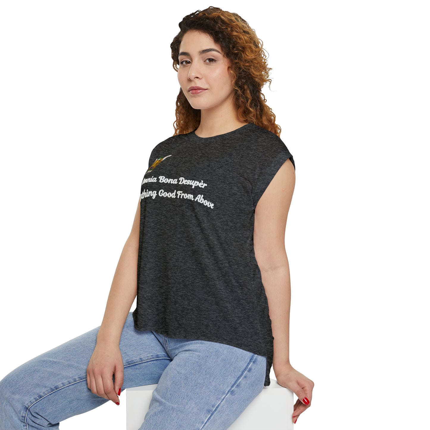 Women’s Flowy Rolled Cuffs Muscle Tee