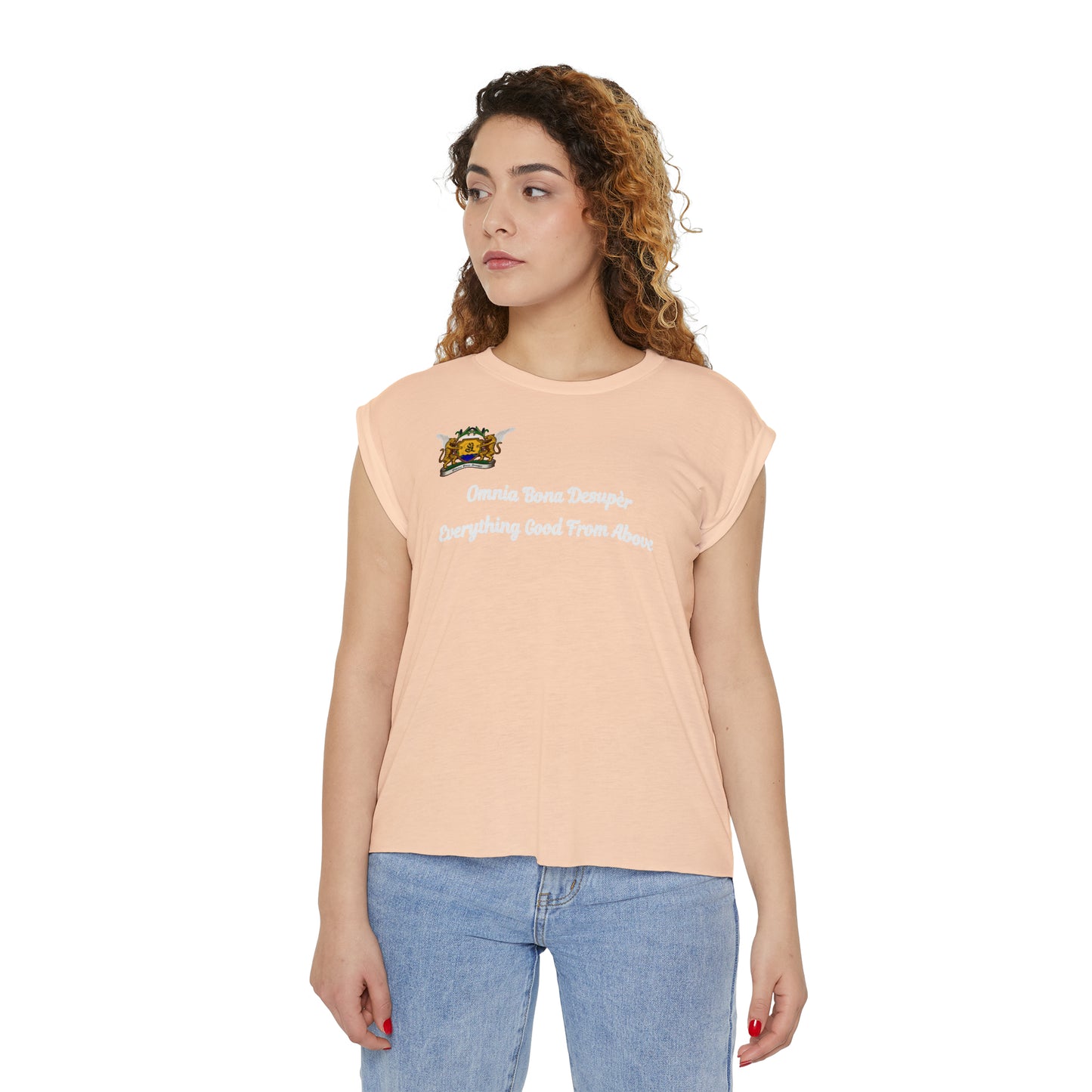 Women’s Flowy Rolled Cuffs Muscle Tee