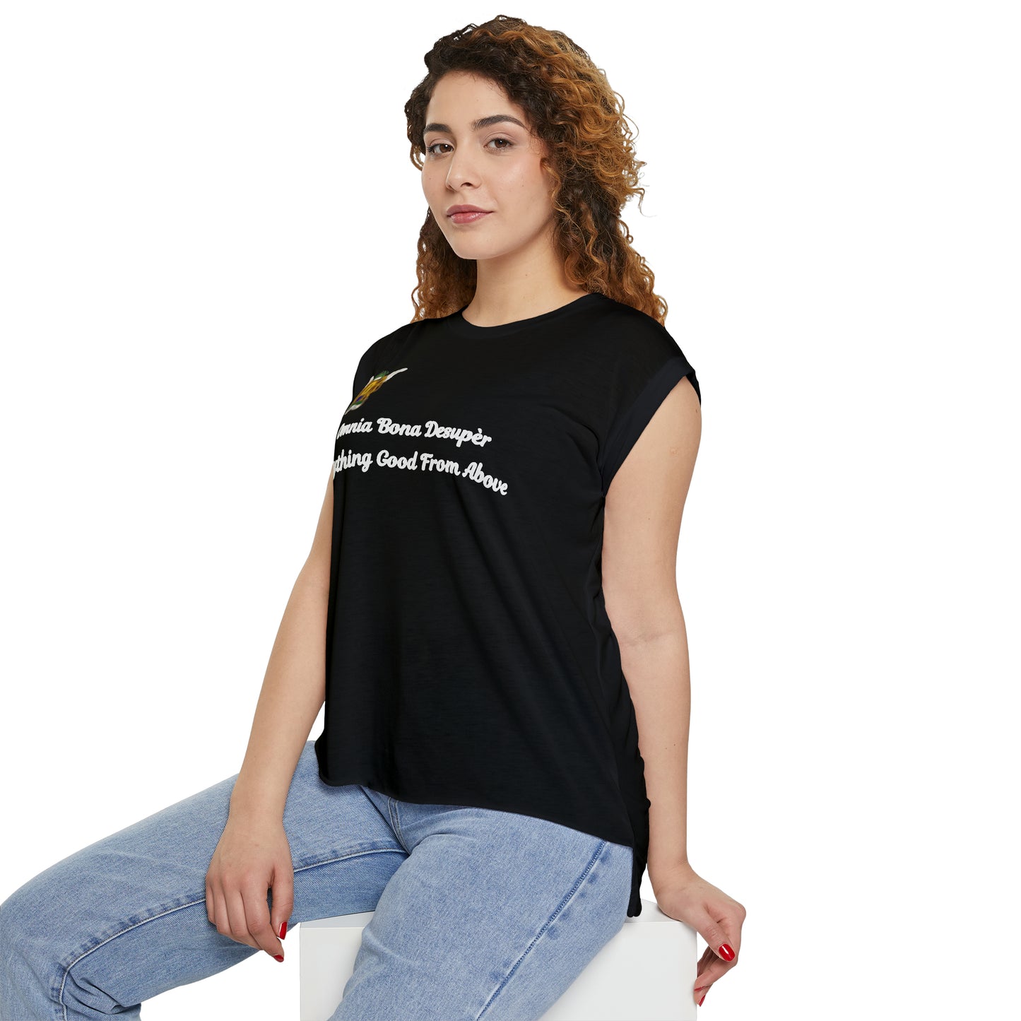 Women’s Flowy Rolled Cuffs Muscle Tee